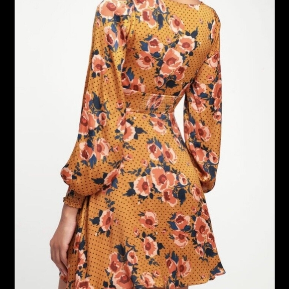 Free People Yellow Floral Long Sleeve Dress - Picture 3 of 9